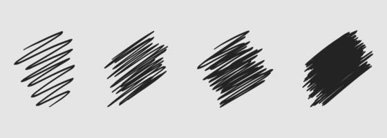 Hand drawn line sketch set. scribble doodle linear for message note mark design element. Pencil or pen graffiti elements or draft illustration vector