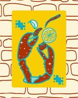 Illustration of Crab Claws with Lemon and Spices vector