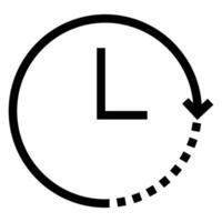 Clock gyre arrow icon in line style, clock hand. Gyre arrow icon for time tracking at work. Use pixel perfect line gyre arrow icon on web site design, presentation, app, UI. Cycle line art logotype vector
