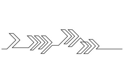 arrows graphic one line continuous footer element vector