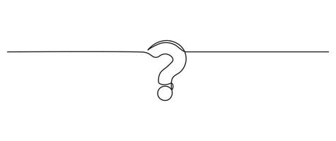 Question mark in continuous line drawing style. Sketch of question mark in minimalist black linear isolated on white background vector