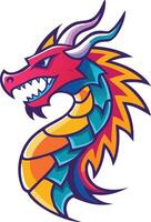 A dragon with a mouth open and teeth showing logo design vector