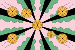 Abstract sunburst pattern, spiral and circular shape vector