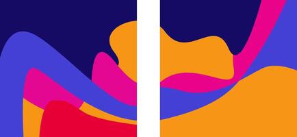 Two different colored abstract shapes on a black background vector