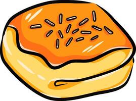 A cartoon of a bollen banana with sprinkles vector