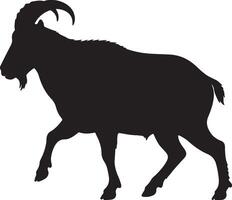 Goat silhouette on white background vector