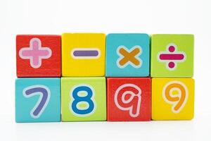 Number block cubes for learn photo