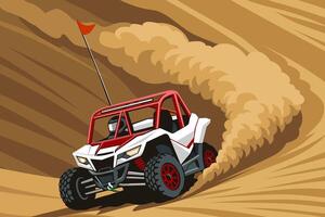 Extreme Utv Vehicle Desert Buggy Action Illustration background design art vector