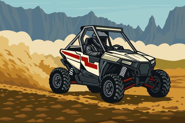 Extreme Utv Vehicle Mountain Buggy Action Illustration background design art