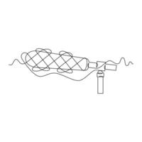 one line art Shotgun Microphone illustration. line art, one continuous line, simple, hand drawn and sketch style. for icons, symbols, signs or logos vector
