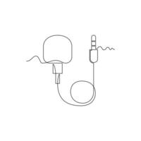one line art Lavalier Microphone illustration. line art, one continuous line, simple, hand drawn and sketch style. for icons, symbols, signs or logos vector