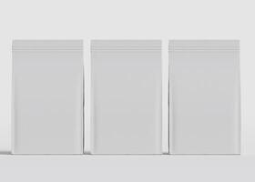 Three gray pouches horizontal row front view photo
