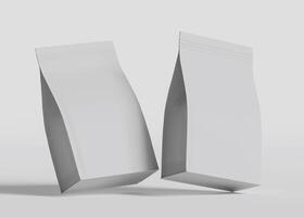 Two white bags diagonal position front view photo