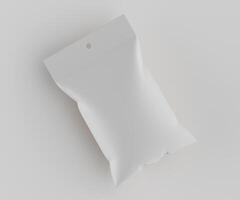 White bag with a zipper on a white surface photo
