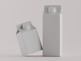 Two empty milk cartons on a white background photo