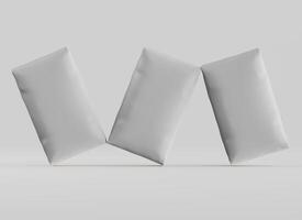 Three white bags are arranged in a triangle shape photo