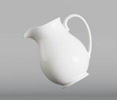 A white pitcher is shown in a 3d rendering photo