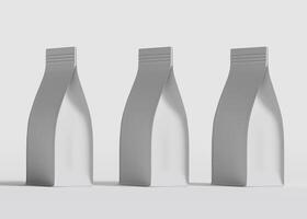 Three containers diagonal row simple light gray background photo