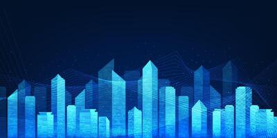 Smart city technology, which is connected with digital data, represents the use of smart city technology to manage and develop cities efficiently in terms of energy, traffic,safety and quality of life vector