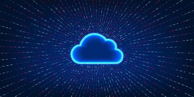 Cloud technology, working with light emitted around the body, conveys the ability to manage and process data smoothly at all times. Data storage and uploading, helps increase efficiency in accessing vector