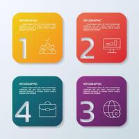 Infographics template 4 options with square vector
