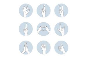 A Variety of Hand Gestures Used for Communication, Expression, and Artistic Displays vector