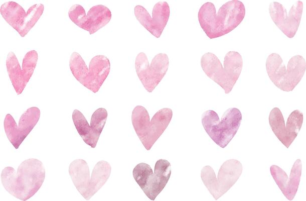 A beautiful and charming Watercolor Pink Hearts Pattern perfect for all kinds of Romantic Designs