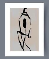 This is a beautiful and captivating Abstract Line Art set against a soft Beige Background vector