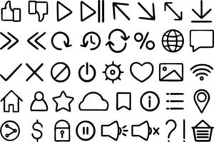 A collection of Minimalist Line Icons designed for Media and Communication purposes vector