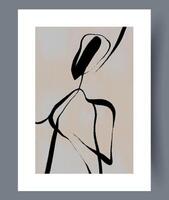 Abstract Figurative Art That Incorporates Simplistic Lines and Unique Geometric Shapes vector