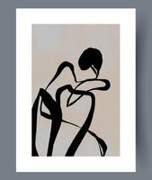 Abstract Embrace A Study of Modern Artistic Expression Through the Lens of Minimalism vector