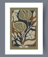 This Elegant Botanical Art Print features a blend of Modern Design, ideal for any space vector