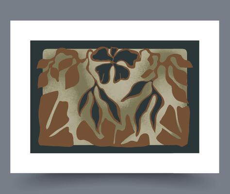 Abstract Art Inspired by Nature, Featuring Leaf Forms and Organic Shapes in Design and Style