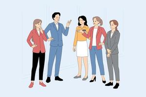 A Diverse Group of Professionals Engaged in Meaningful and Insightful Conversation vector