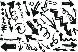 Explore this amazing and dynamic collection of handdrawn arrows perfect for creative projects vector