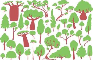 A Colorful Collection of Beautiful Trees for Your Creative Projects and Artistic Endeavors vector