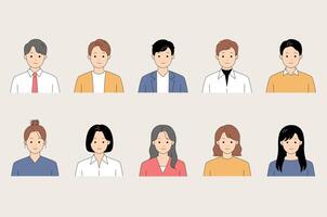 A Variety of Illustrations Featuring a Diverse Group of People for Media Usage and Projects vector