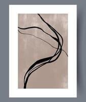 Abstract Lines on a Beige Canvas Captivating Modern Minimalist Artwork That Inspires vector