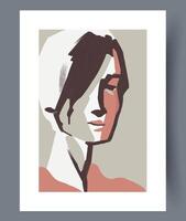 A stylized portrait of a woman using a contemporary color palette that captivates viewers vector