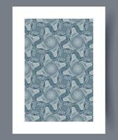 An Intricate and Beautiful Blue Pattern Design Featuring Swirling Motifs and Elements vector