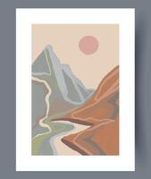 Abstract Landscape Art Featuring Soft Tones and Textures for a Unique Aesthetic Appeal vector