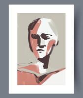 This is an Abstract Portrait that features Soft Colors and is created in a Minimalist Style vector
