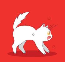 An animated white cat with charming features and lively gestures that capture attention vector