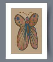 An EyeCatching and Colorful Butterfly Illustration Set Against a Soft Beige Background vector