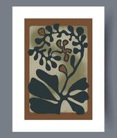 Stylized Botanical Illustration featuring an array of beautiful earthy tones and hues vector