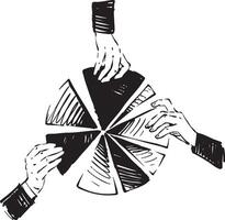 An engaging illustration depicting the concept of teamwork in resource distribution effectively vector