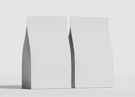 Two white bags parallel front view photo