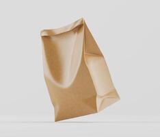 Paper bag mockup on white background 3d rendering photo