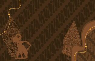 Javanese Wayang Kulit Batik Design vector