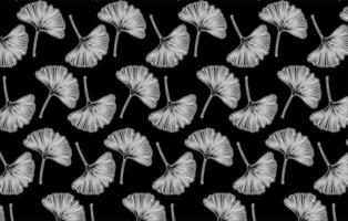 Monochrome Ginkgo Leaf Pattern Design vector